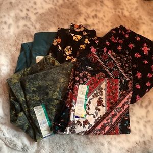 5 pair of leggings all size 0x(14w)